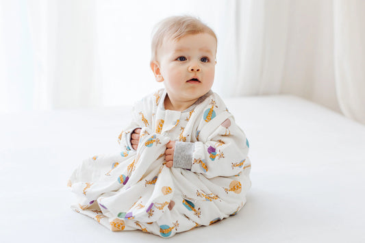 Nest Designs 1.0 TOG Bamboo Jersey Quilted Sleep Bag - Giraffe Shapes