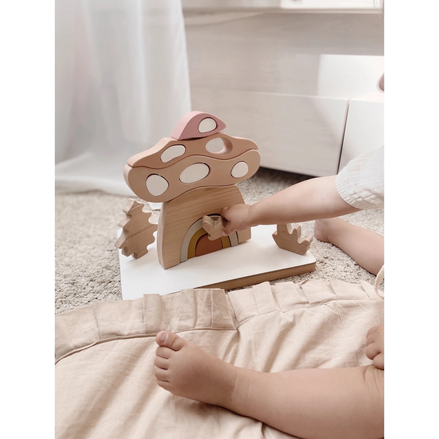 土耳其L and Wood 蘑菇房子木质叠叠乐