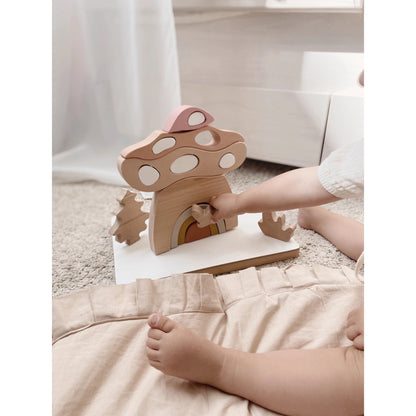 土耳其L and Wood 蘑菇房子木质叠叠乐