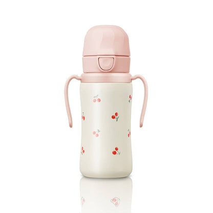 韩国Grosmimi Stainless Steel Straw Cup with Flip Top- Cherry 300ml