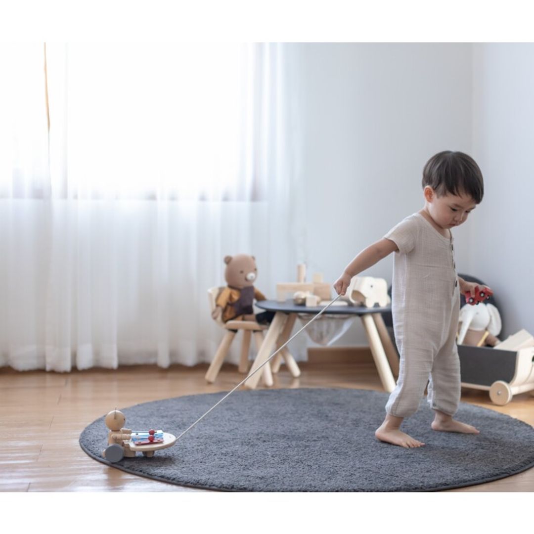 泰国PlanToys Pull Along Musical Bear