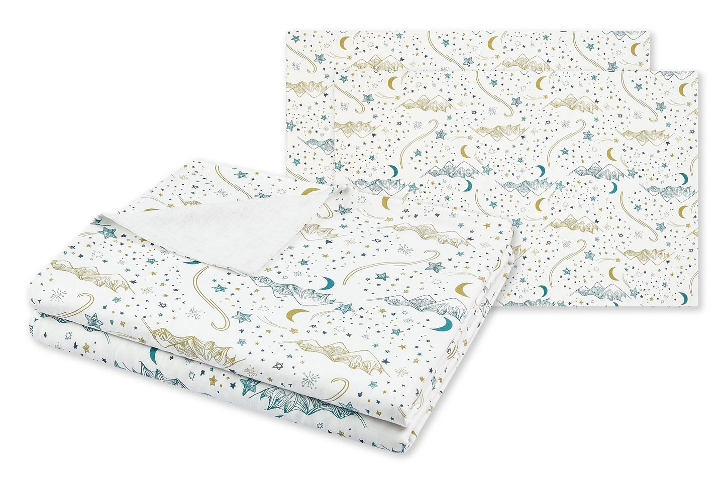 Nest Designs Bamboo 3 Piece Adult Duvet and Pillowcase Set - Stars White - King