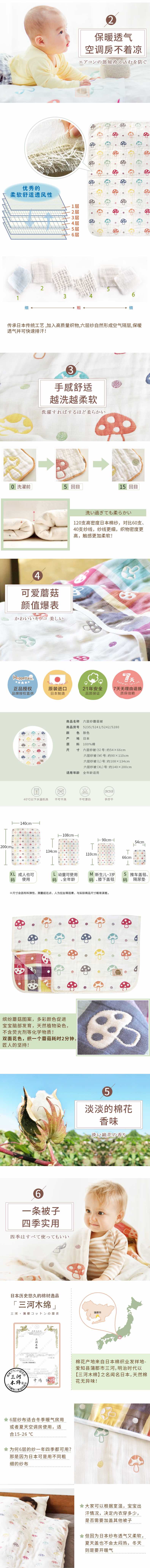 日本Hoppetta六层纱蘑菇被M