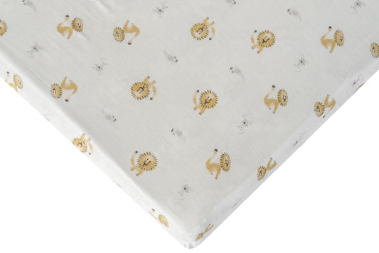 Nest Designs Fitted Bamboo Cotton Twin Sheet - The Lion and The Mouse