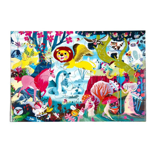 美国eeBoo绝美插画拼图 Magical Creatures 20 Piece Puzzle儿童大颗粒拼图