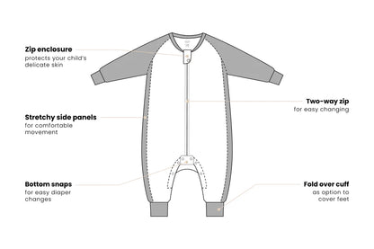 Nest Designs 1.0 TOG Bamboo Long Sleeve Footed Sleep Bag - Let's Roll!