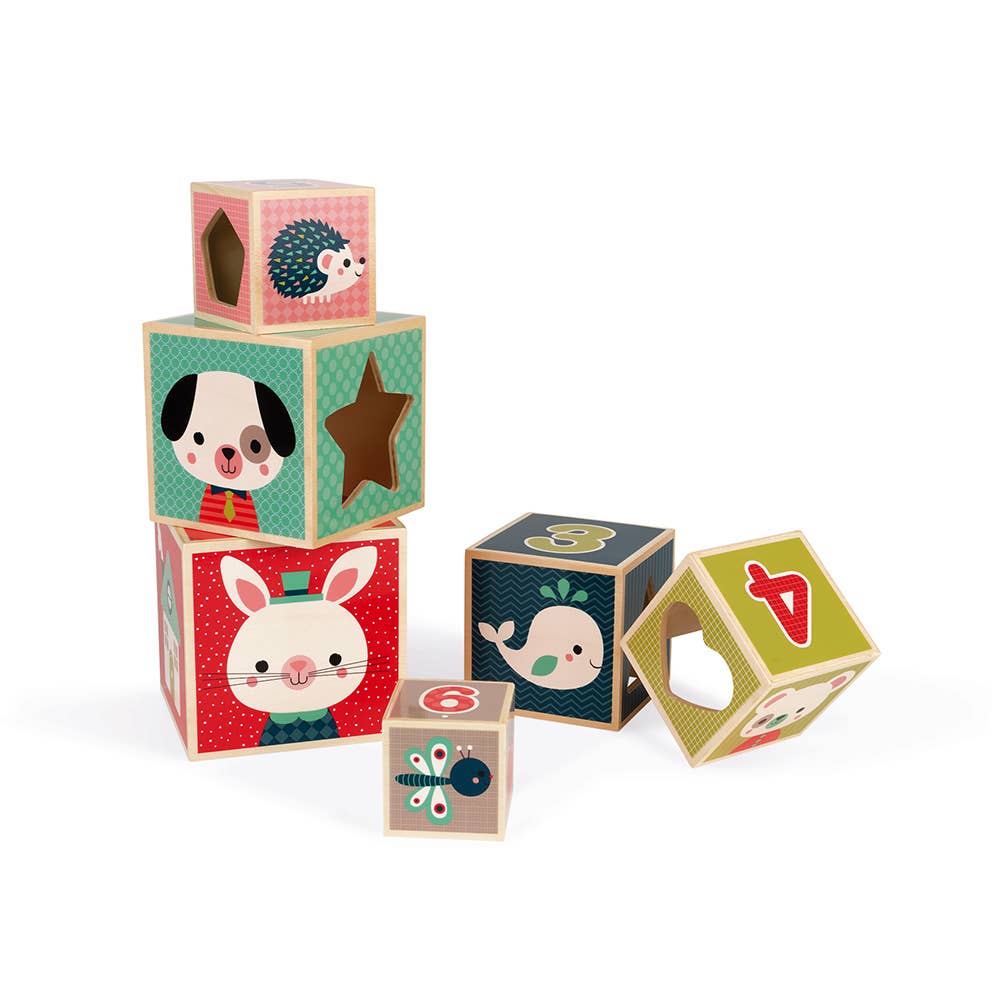 法国Janod Baby Forest - 6 Block Pyramid