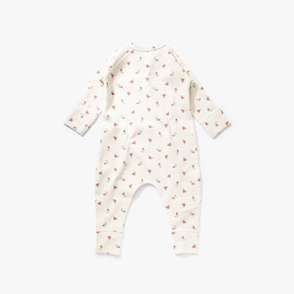 加拿大Sapling Child Winter Rose Waffle Zip Romper-有机棉华夫系列