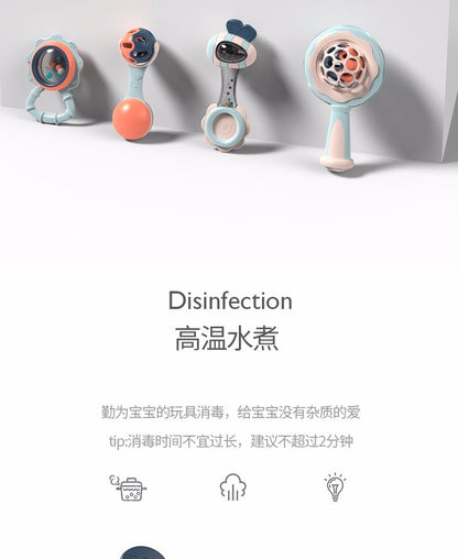 乐亲曼哈顿手抓球咬胶摇铃0-1岁