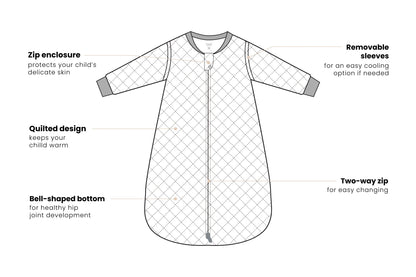 Nest Designs 1.0 TOG Bamboo Jersey Quilted Sleep Bag - Giraffe Shapes