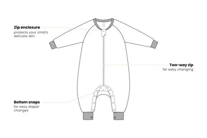 Nest Designs 1.0 TOG Organic Cotton Long Sleeve Sleep Bag - Gazelle Sky