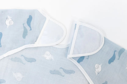 Nest Designs Bamboo Long Sleeve Bib Cover - Beluga Boogie