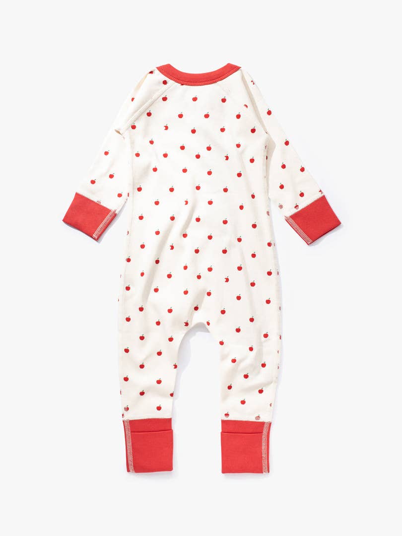 加拿大Sapling Child Apple Zip Romper-有机棉华夫系列