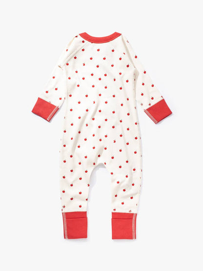 加拿大Sapling Child Apple Zip Romper-有机棉华夫系列