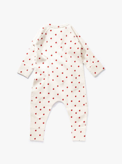 加拿大Sapling Child Apple Waffle Zip Romper-有机棉华夫系列