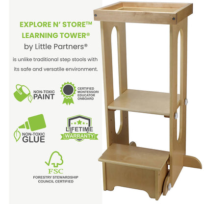 Little Partners Explore 'N Store Learning Tower - Natural
