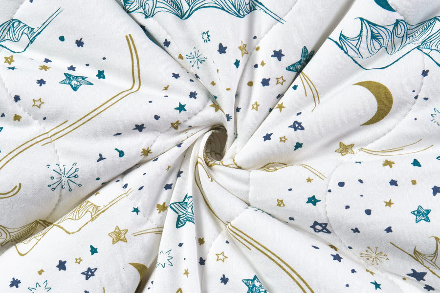 Nest Designs Small Quilted Bamboo Winter Blanket 3.2 TOG - Stars White