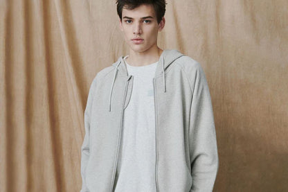 Nest Designs Basic-Men's Basics Organic Terry Zip Up Hoodie - Cloudburst Light