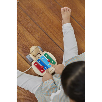泰国PlanToys Pull Along Musical Bear