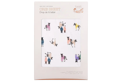 Nest Designs Organic Cotton Fitted Crib Sheet - Hoodie Horsey