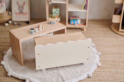MesaSilla网红实木Toy Storage with Bench