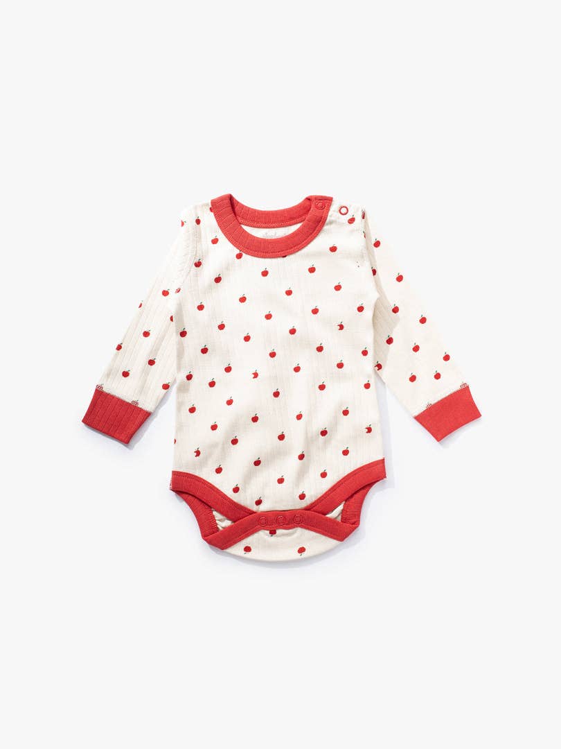 加拿大Sapling Child Apple Long Sleeve Bodysuit-有机棉华夫系列