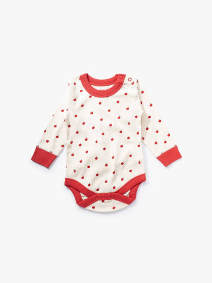 加拿大Sapling Child Apple Long Sleeve Bodysuit-有机棉华夫系列