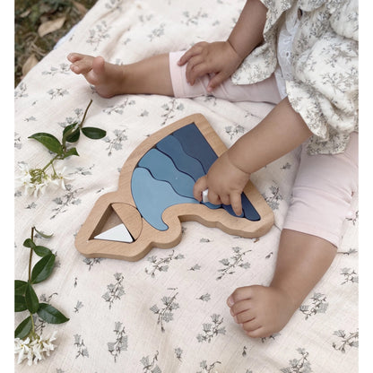 土耳其L and Wood 浪花与小船木质积木拼图