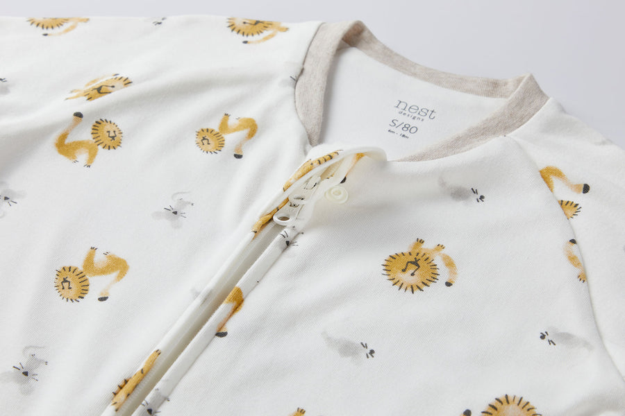 Nest Designs Avocado Bamboo Long Sleeve Footed Sleep Bag 1.0 TOG - The Lion & The Mouse