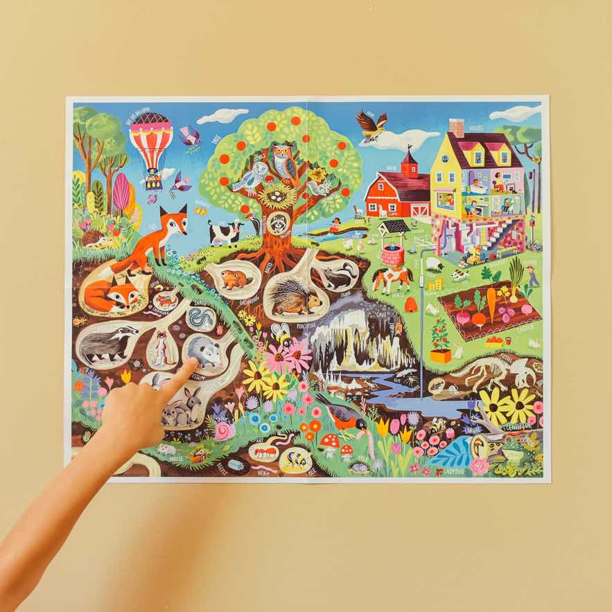 美国eeBoo绝美插画拼图 Within the Country 48 Piece Giant Puzzle儿童大颗粒拼图