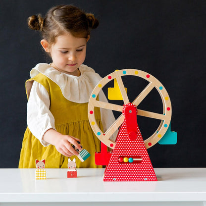美国Petit Collage Wooden Ferris Wheel Carnival-手摇摩天轮