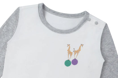 Nest Designs Organic Cotton Long Sleeve Onesie - Giraffe Shapes