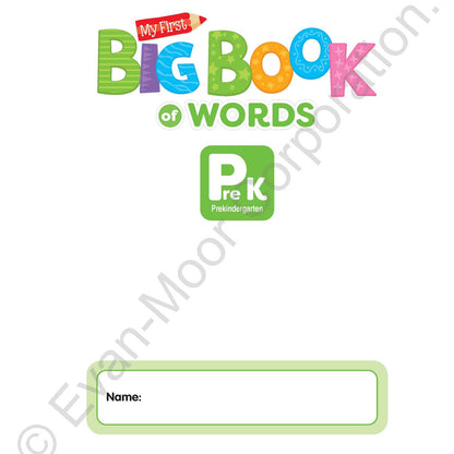 北美黄冈Evan-Moor My First Big Book of Words, Grade PreK Workbook