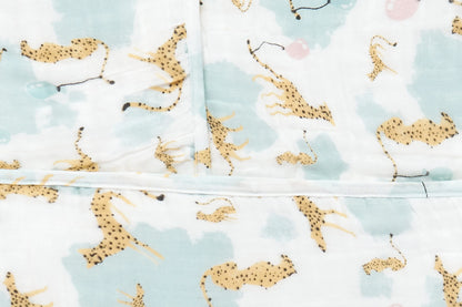 Nest Designs 9 Layer Organic Cotton Hooded Baby Towel - Cheetah Party