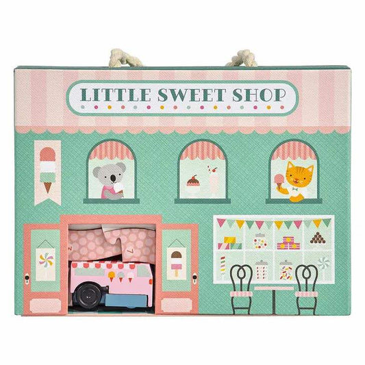 美国Petit Collage Wind Up + Go Playset Little Sweet Shop-轨道玩具