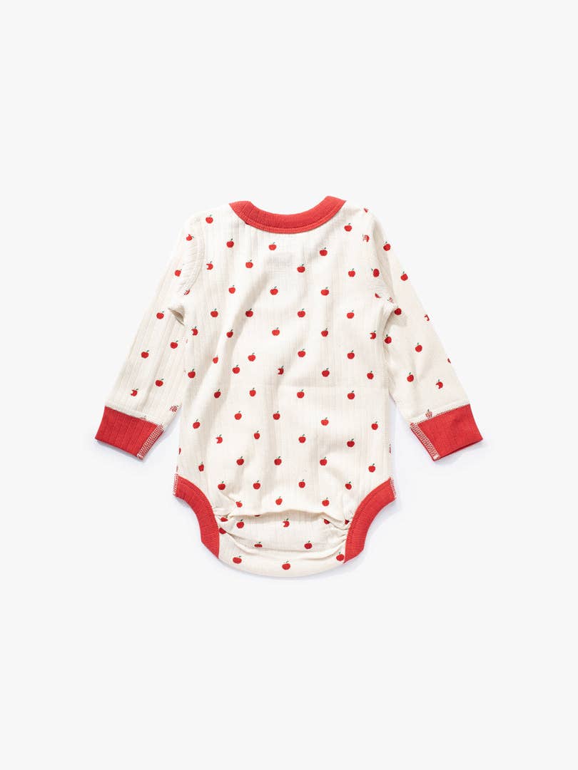 加拿大Sapling Child Apple Long Sleeve Bodysuit-有机棉华夫系列