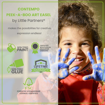 Little Partners Contempo Peek-A-Boo Art Easel - Soft White