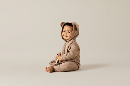 加拿大Sapling Child Ginger Bear Winter Zipsuit-有机棉华夫系列