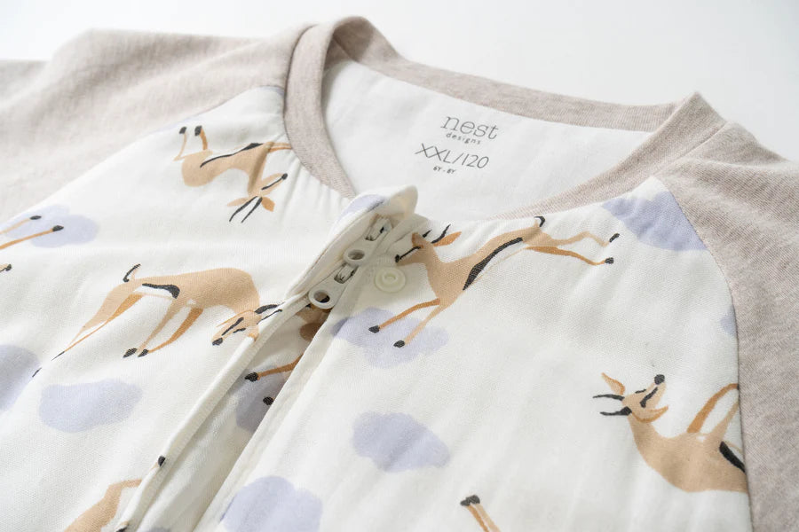 Nest Designs 2.5 TOG Wool Blended Long Sleeve Footed Sleep Bag - Gazelle Sky