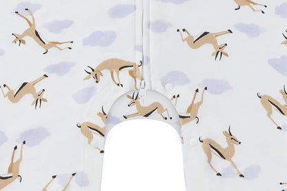 Nest Designs Organic Cotton Long Sleeve Romper - Gazelle Sky