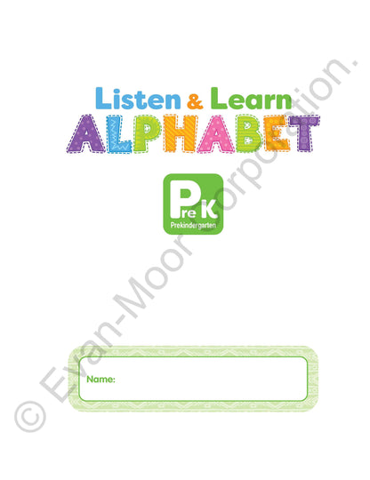 北美黄冈Evan-Moor Listen and Learn: Alphabet, Grade Prek Workbook