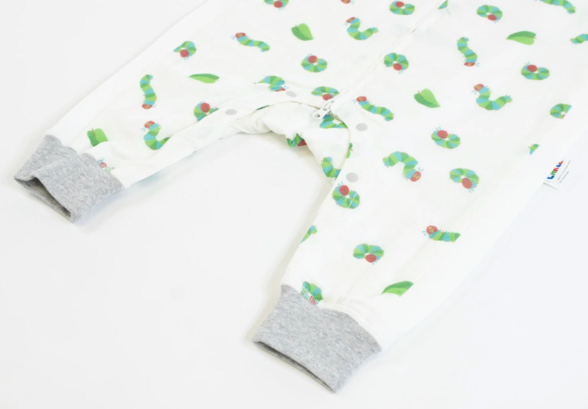Nest Designs x Eric Carle 0.6Tog竹纤维短袖连体衣-好饿毛毛虫
