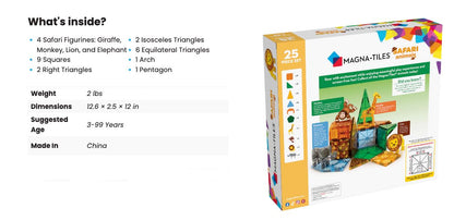 MAGNA-TILES Safari Animals 25-Piece Set