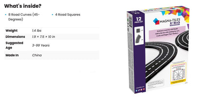 MAGNA-TILES XTRAS: Roads 12-Piece Set