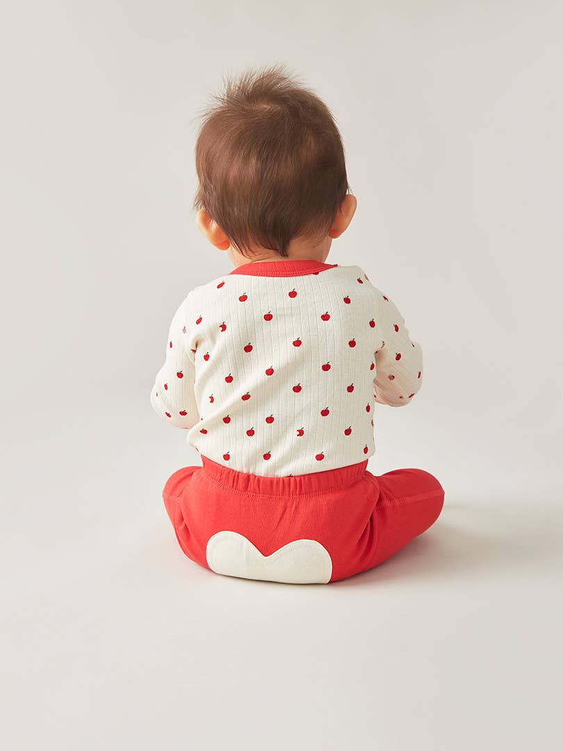 加拿大Sapling Child Apple Long Sleeve Bodysuit-有机棉华夫系列
