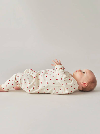 加拿大Sapling Child Apple Waffle Zip Romper-有机棉华夫系列