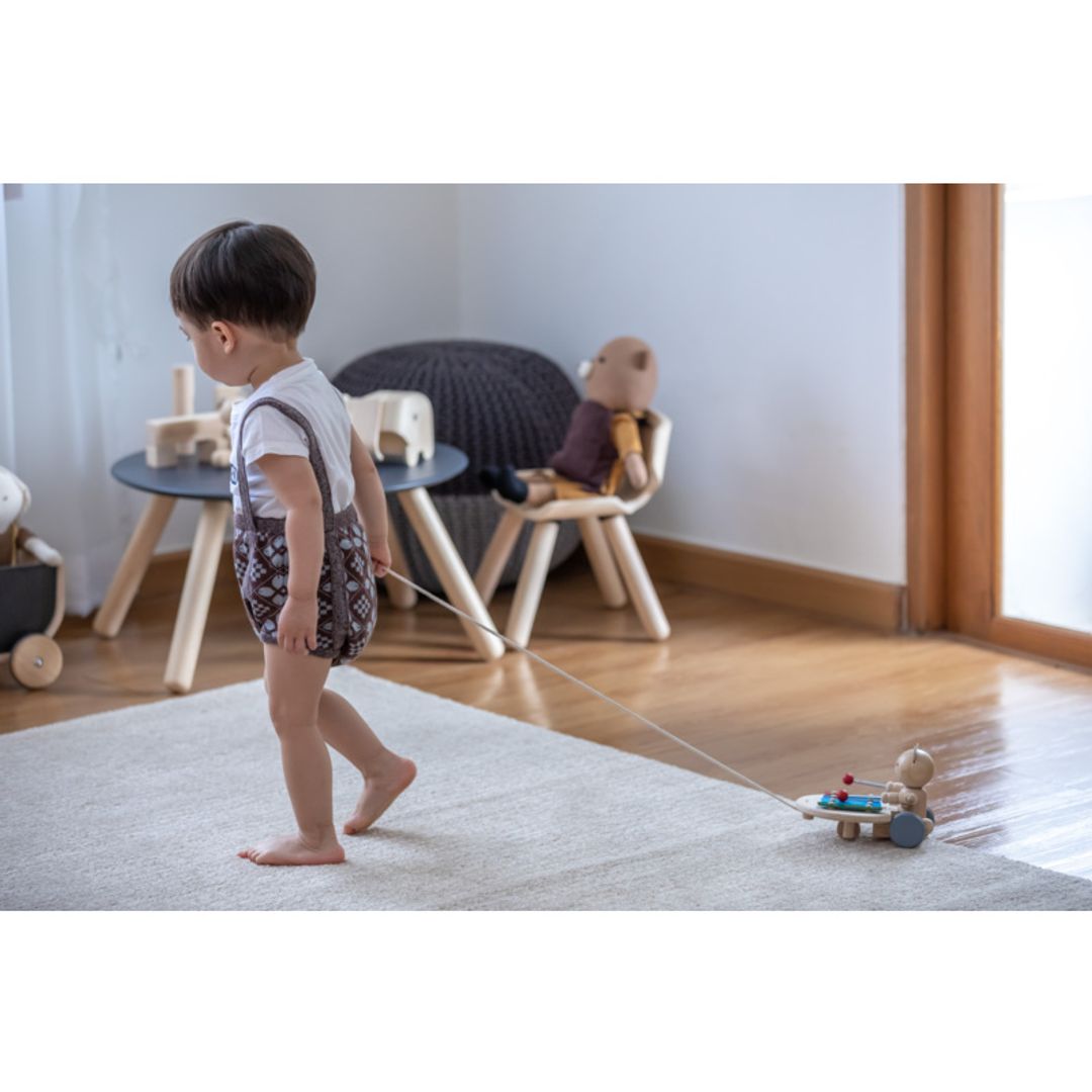泰国PlanToys Pull Along Musical Bear