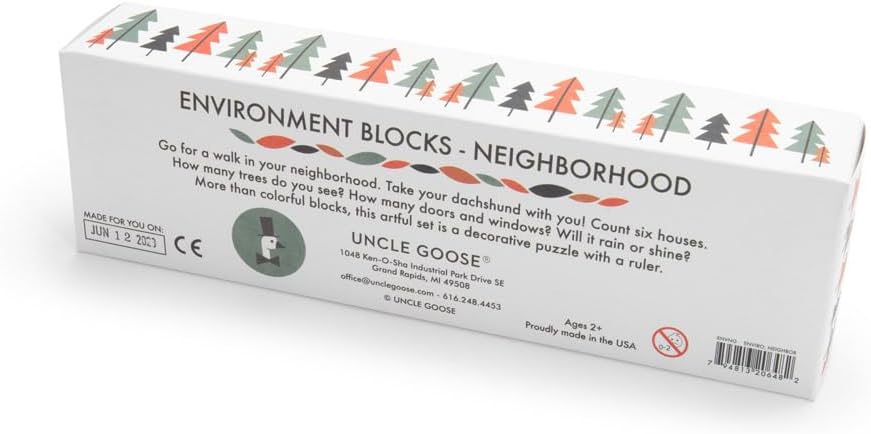 美国Uncle Goose Environments Neighborhood Blocks-质感满满的益智积木块