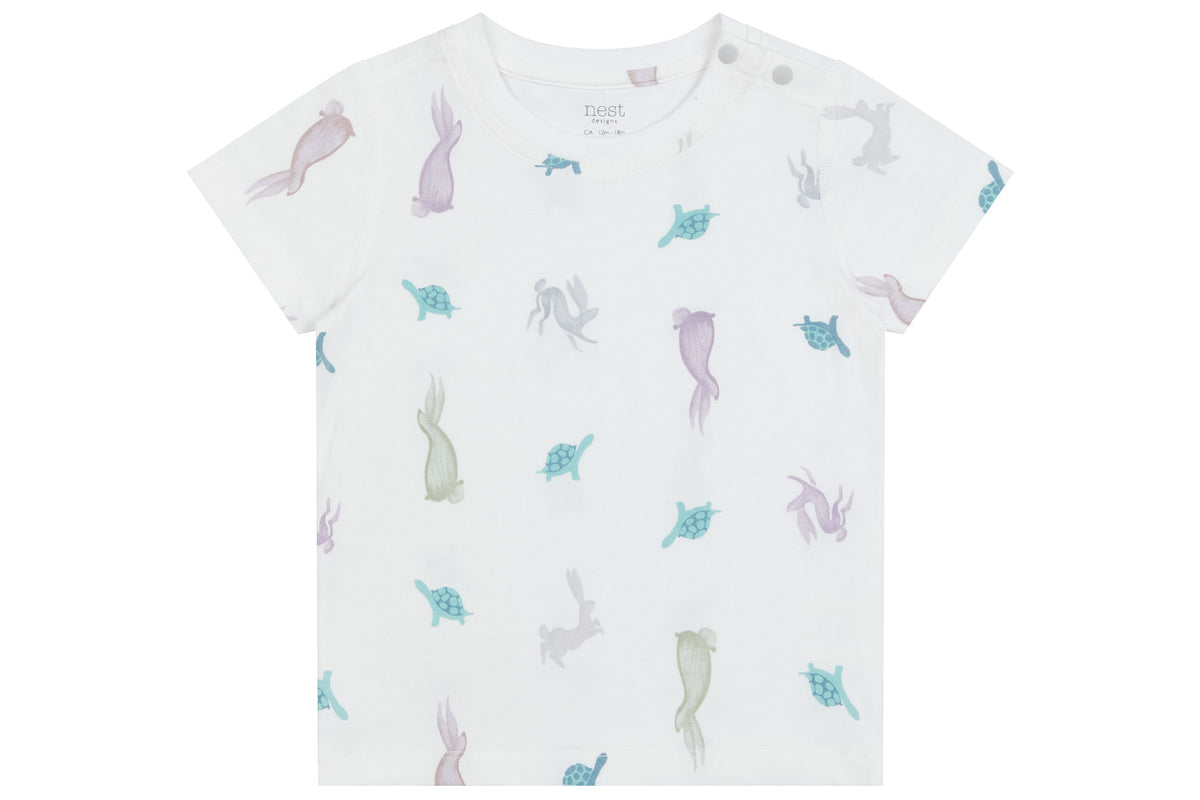 Nest Designs Bamboo Jersey Short Sleeve T-Shirt - The Tortoise & The Hare