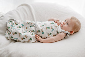 Nest Designs Organic Cotton Swaddle Sleep Bag 1.0 TOG - Lazy Rabbits(0-6M)
